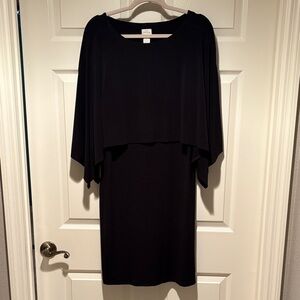 Chico's Black Long-Sleeve Overlay Dress